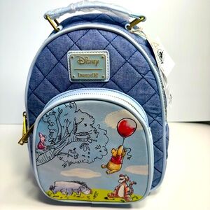 NWT. Disney Loungefly Winnie the Pooh Mini Backpack. Winnie the Pooh & his pals